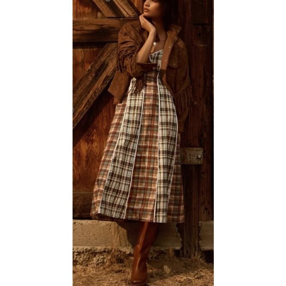 NWT Anthropologie Siddhartha Bansal V-Neck Midi Dress Sz. L